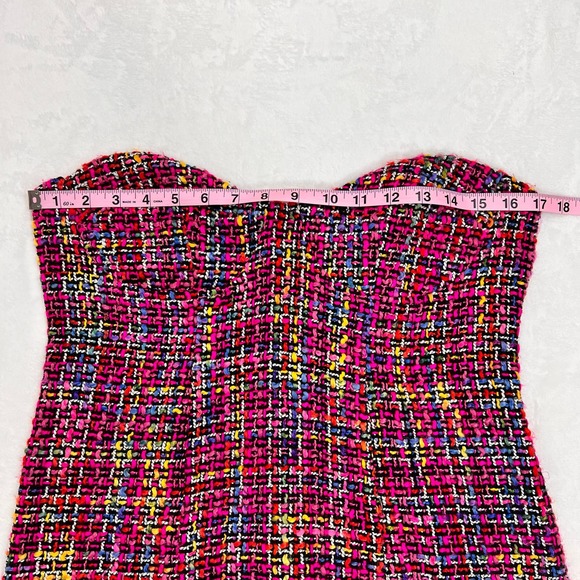 Blue Blush Manhattan Magic Tweed Strapless Dress Size Large NWT - Picture 10 of 13